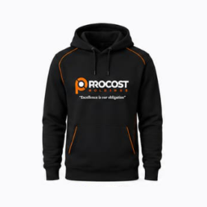 Black Hoodie Orange Piping
