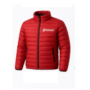 Red Puffer jacket Black Accents